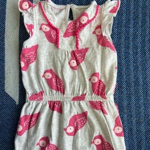 Baby Girl Pink Bird Print Romper